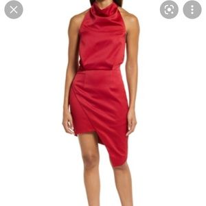 Elliatt Camo Asymmetric Cocktail Dress  - Merlot